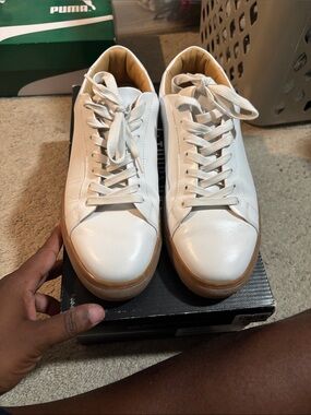 Thursday Boot Company White Leather Sneakers with Gum Sole